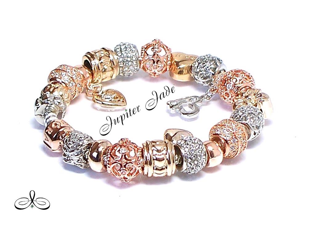 Pandora bracelet rose gold clasp clearance