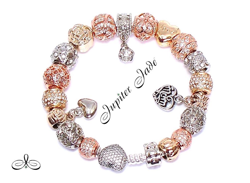 Pandora Moments CZ Heart Clasp Silver Bracelet Euro Rose Gold Charms Love Mom | eBay
