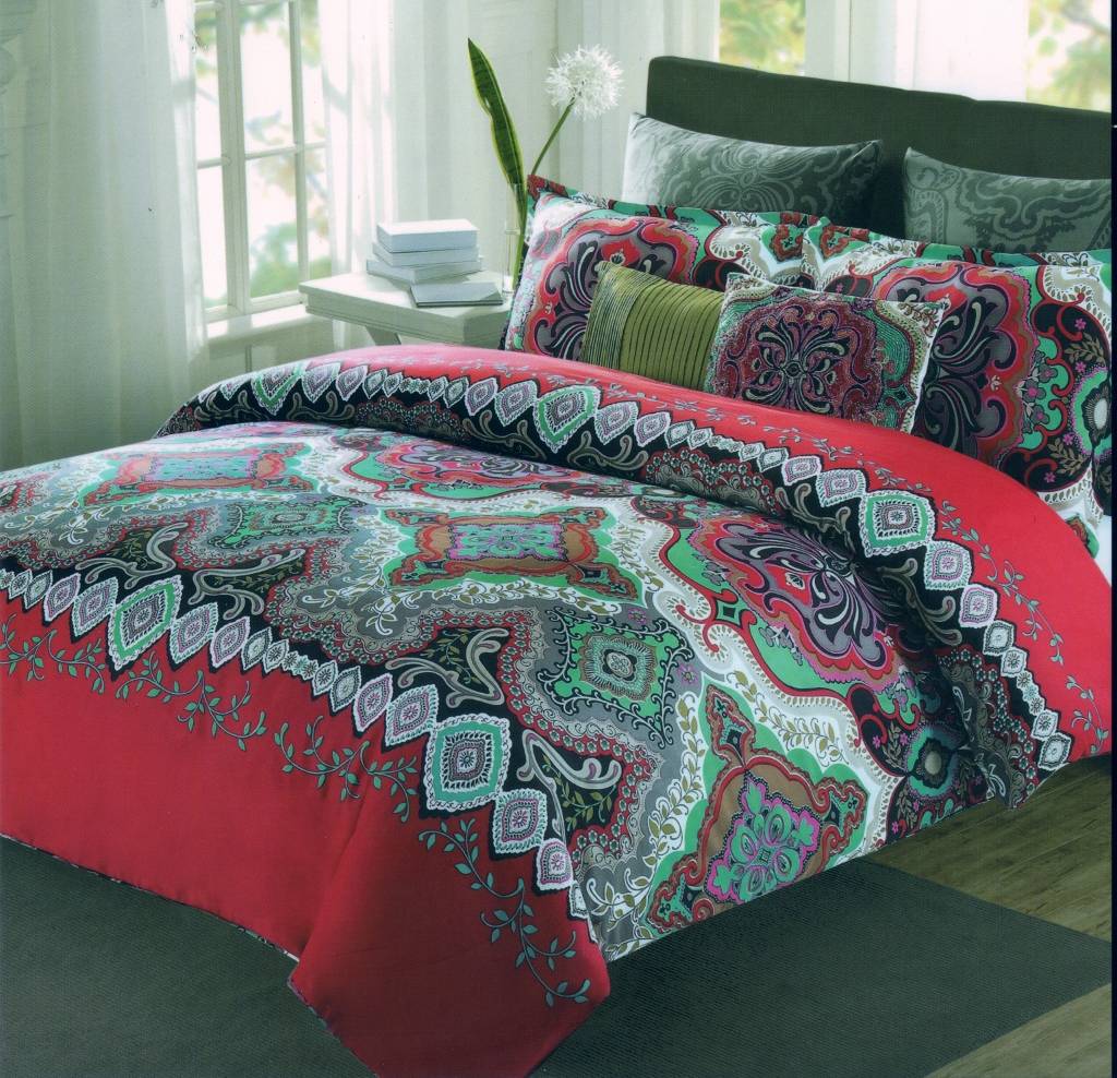 new 100 cotton max studio moroccan medallion in red teal new 100 cotton max studio moroccan medallion in red teal