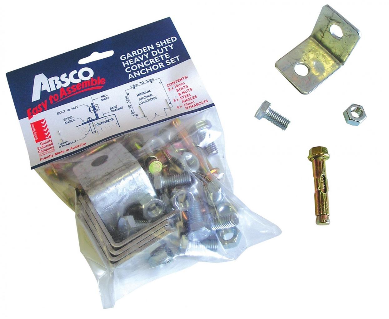 ABSCO Garden Shed Concrete Anchor Kit Set Of 8 | eBay