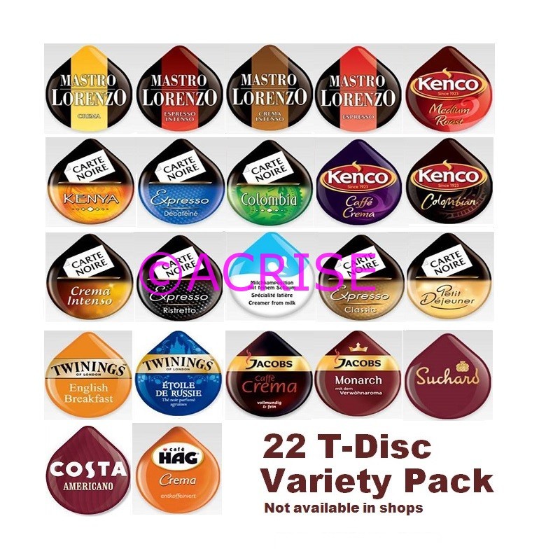 22 Tassimo T Discs Variety, Taster, Starter Pack Coffee Tea & Choc