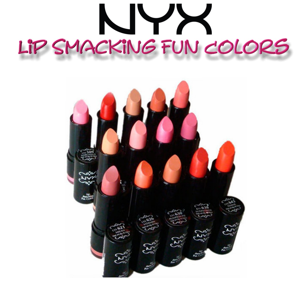 NYX Round Lipstick - Lip Smacking Fun Colors - Multiple Colors | eBay
