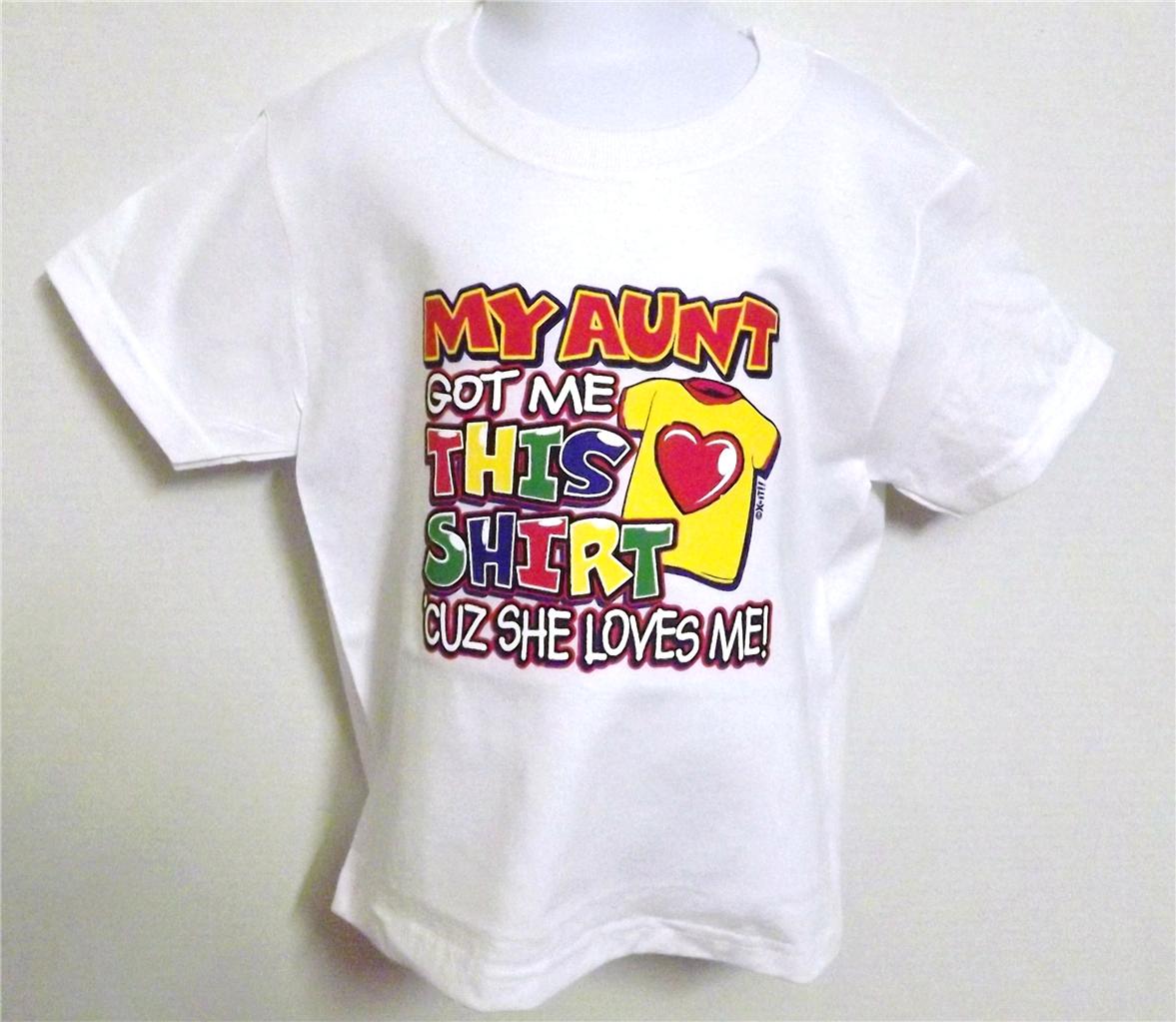 Aunt Loves Me Kids Tee Shirt Jerzees Sizes Available 6 Months To 18-20 The Best - Picture 2 of 5