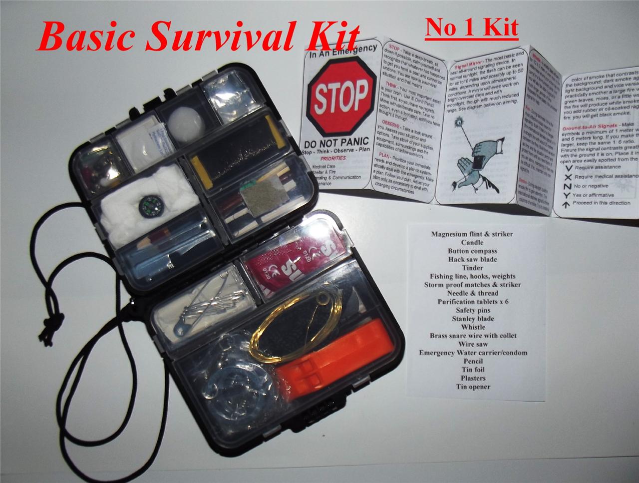 BASIC SURVIVAL KIT camping fishing outdoor bushcraft military hiking