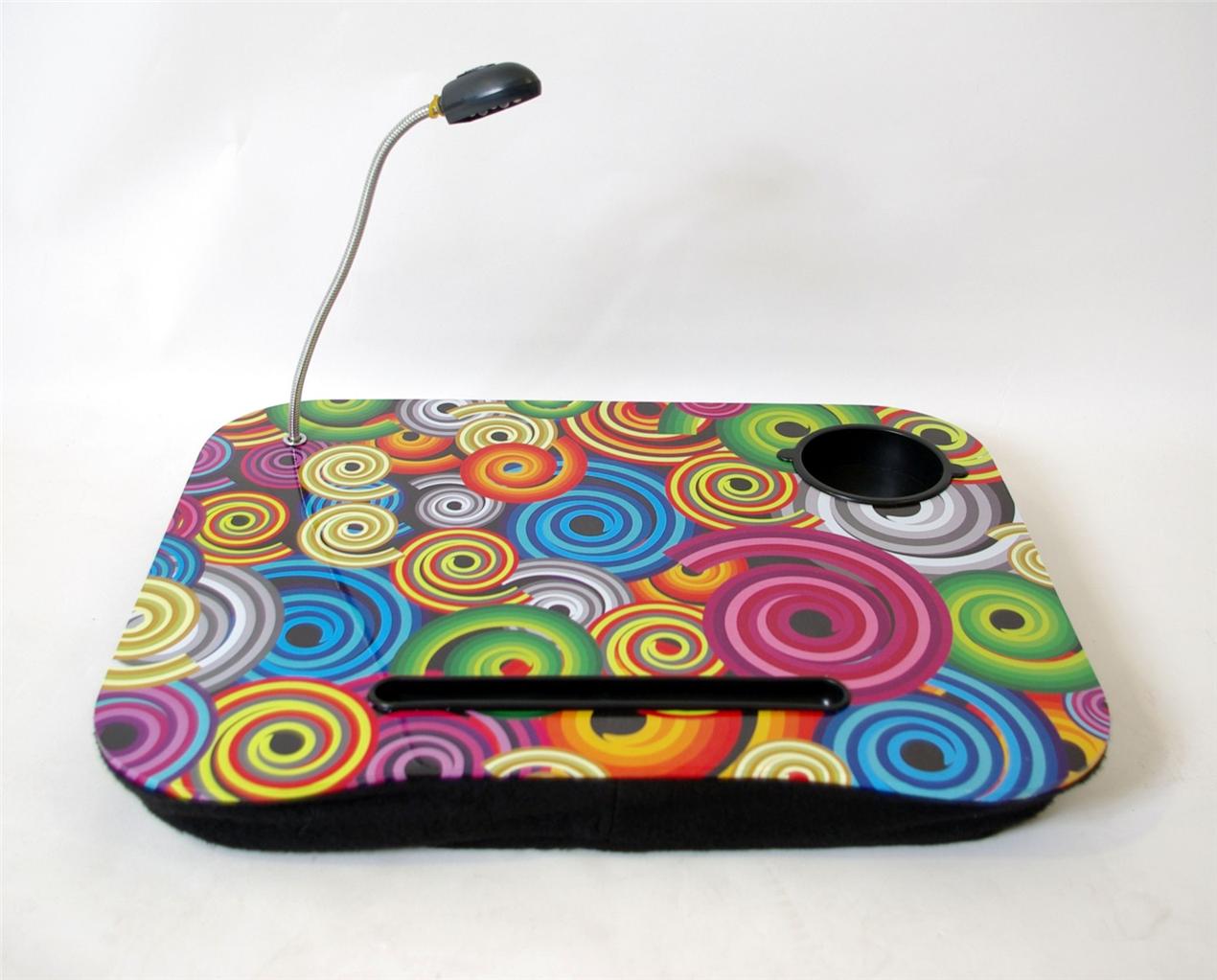 LAPTOP CUSHION PORTABLE READING LAP TOP TRAY TABLE WITH 5 LED LIGHT