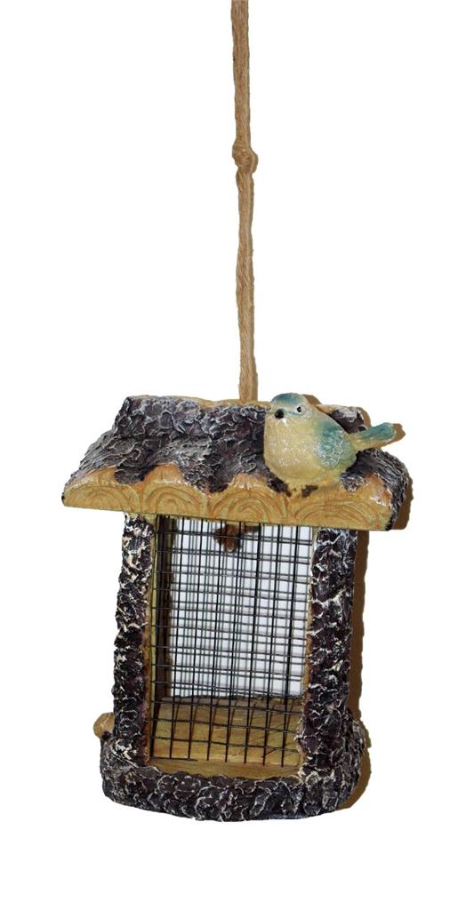 LUXURY HANGING WOODEN WILD BIRD HOUSE FEEDER PEANUT SEEDS NUTS FOOD STATION
