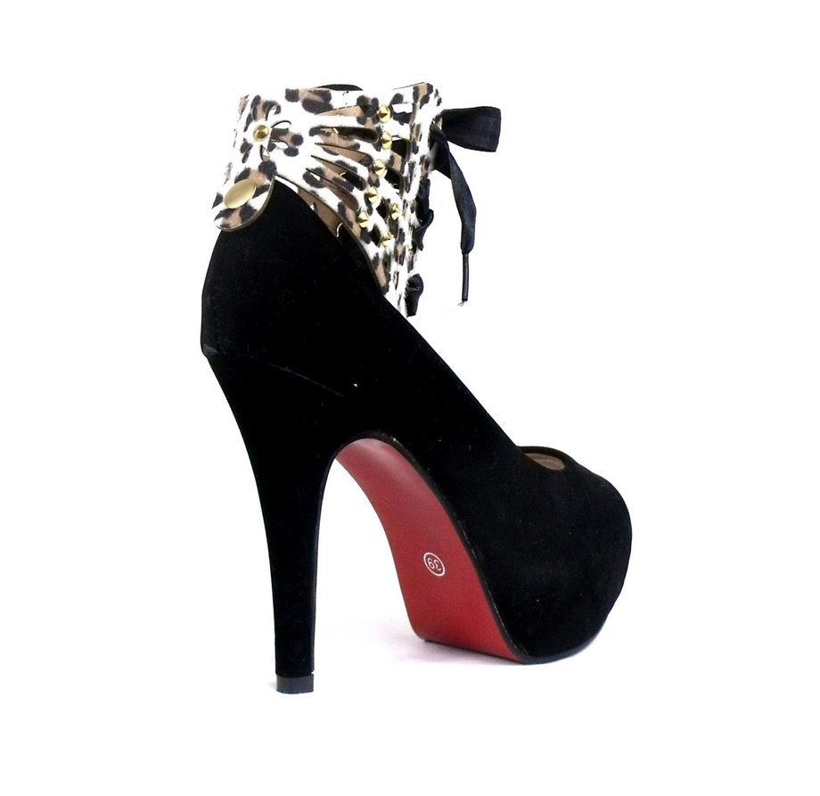 Hot New Platform Peep Toe Pumps BLACK STILETTO HIGH HEELS Red Soles Sz
