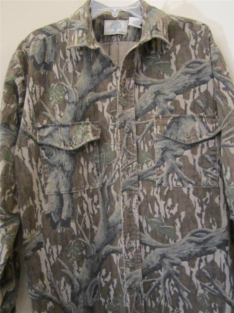 Mens Mossy Oak Chamois Flannel Camo Shirt size L made in U.S.A. eBay
