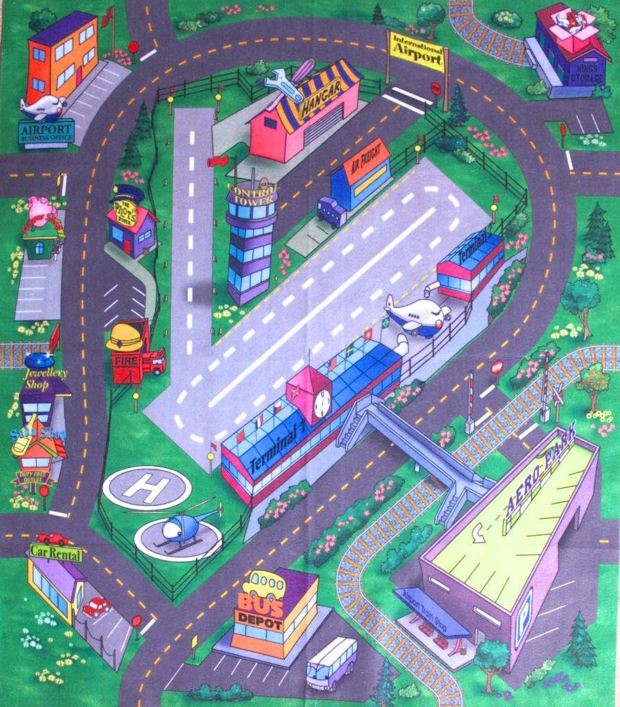 Airport Floor Play MAT Felt Game Children Kids TOY Themed Preschool TO