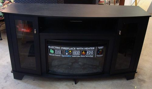 Hampton Bay Grand Haven 59 Black Media Console With Electric