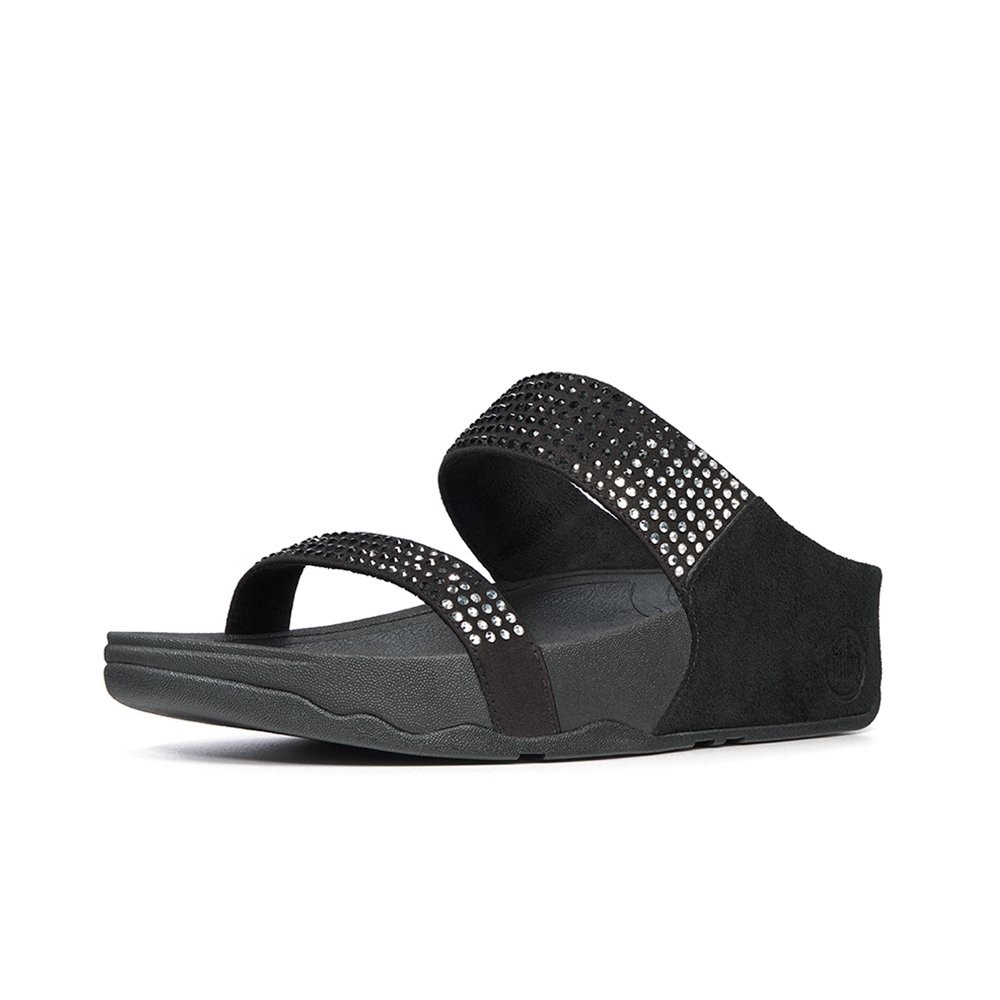 FitFlop Flare Slide Black Womens Fitness Exercise Flip Flops Sandals eBay