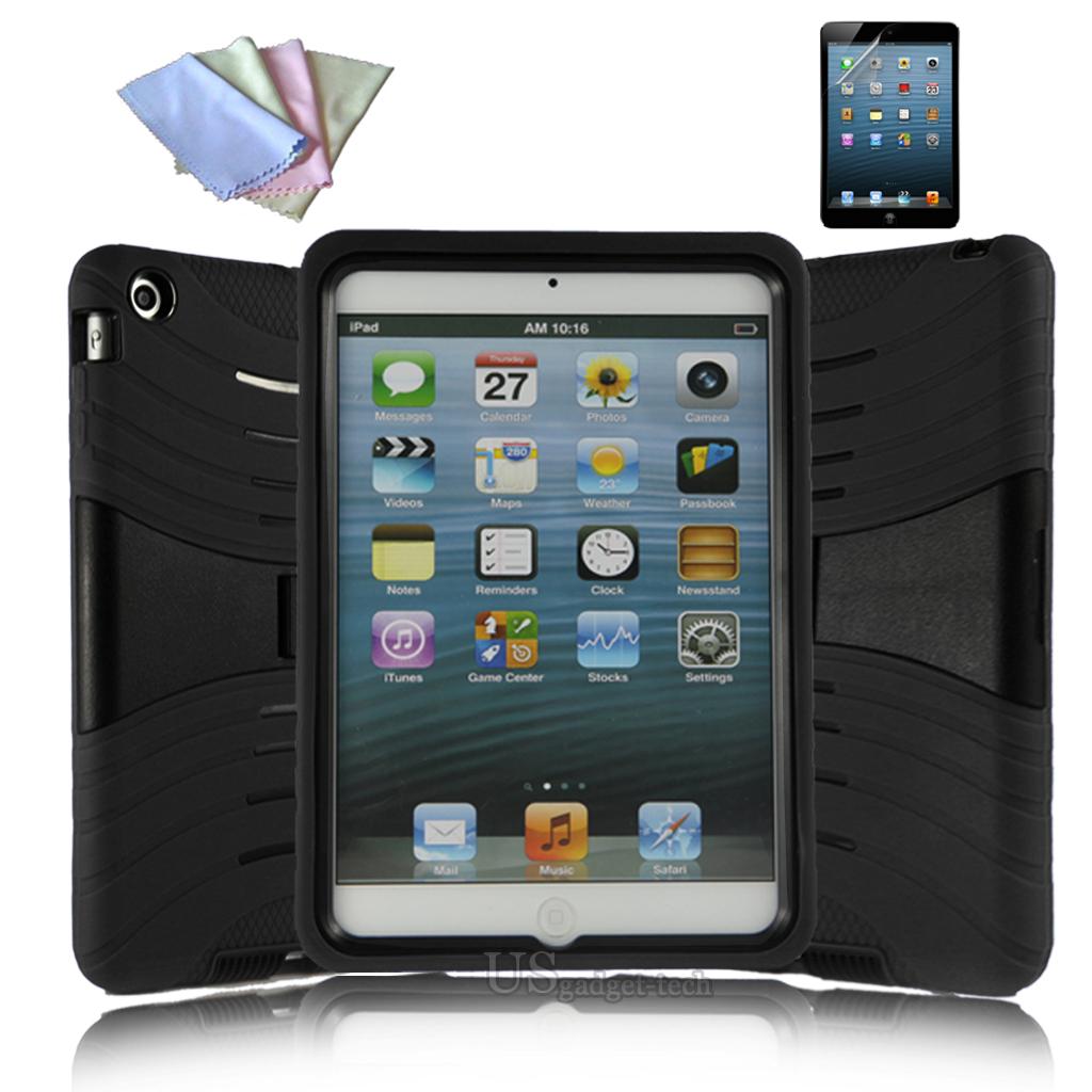 Armor Rugged Rubberized Case + Kickstand High Impact Hybrid For Apple
