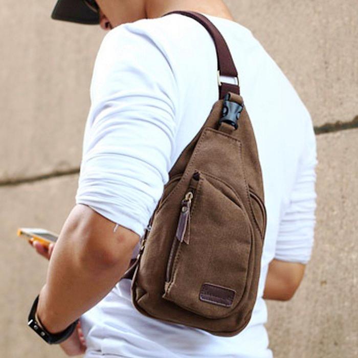 HOT Sale Men&#39;s Small Canvas Messenger Shoulder Hiking Fanny Pack Bag Backpack | eBay