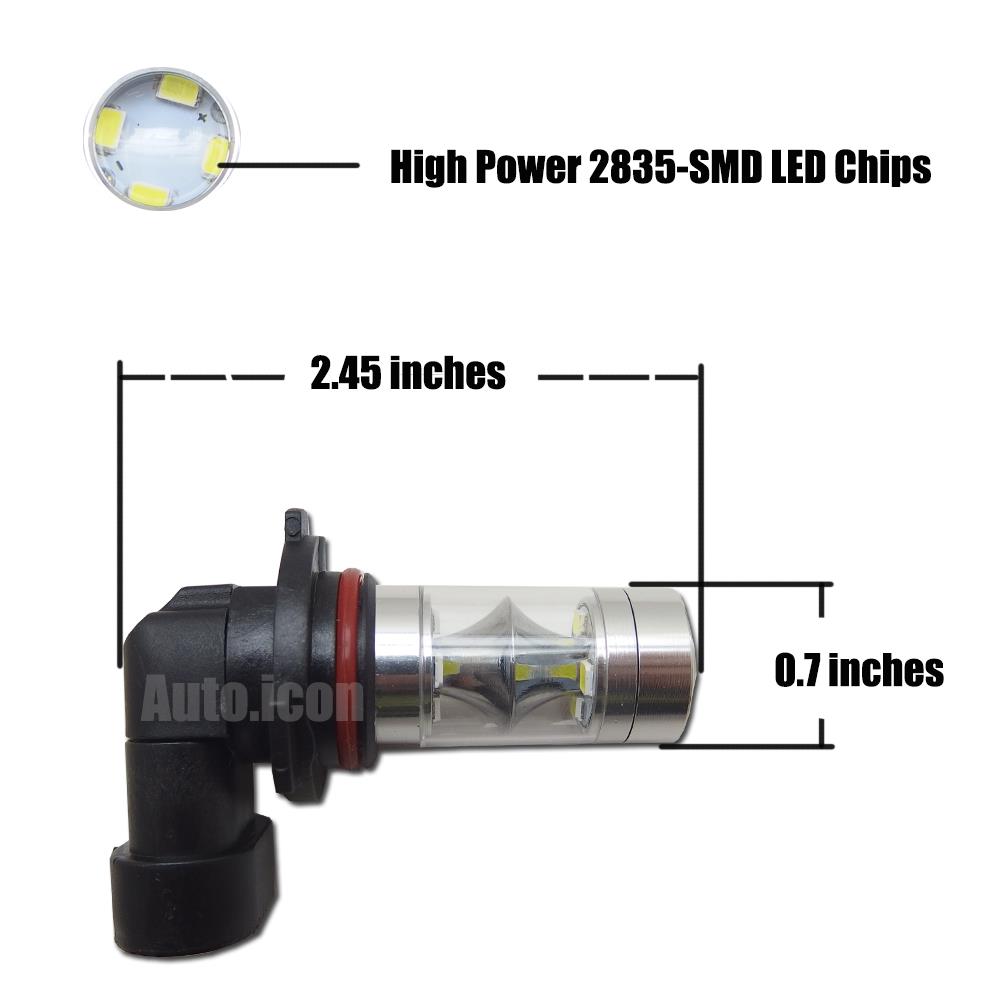 Hid White 9005 Hb3 Double Reflector Led High Beam Light