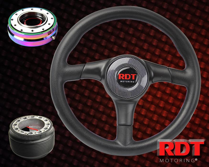 317mm Racing Steering Wheel+Neo Chrome Release+Hub for 9005 Miata MX5