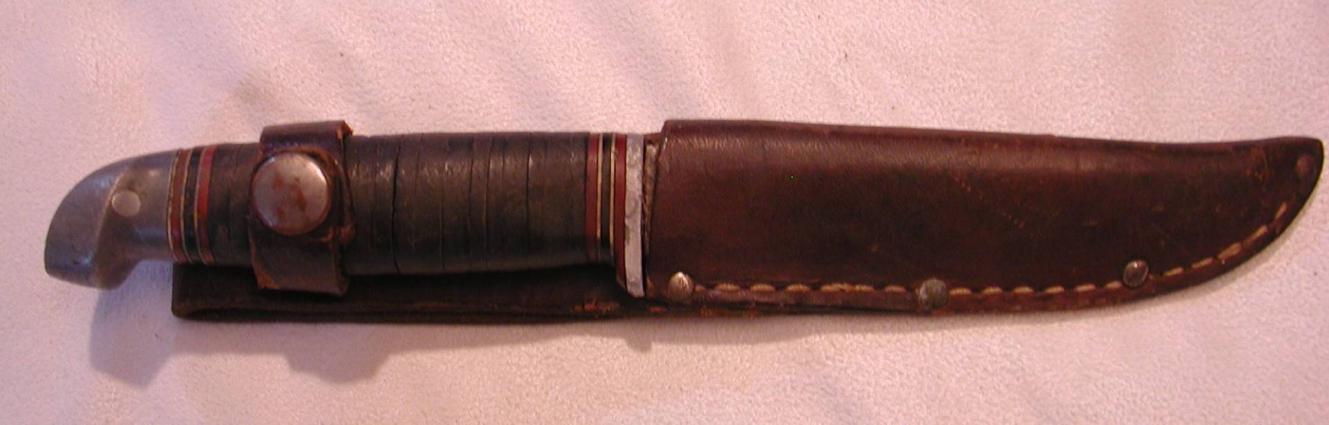 Vintage USA Kinfolks 330 8 inch Hunting Knife with Sheath 4 1/2 inch