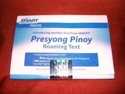 SMART PINOY SIM CARD ROAMING TEXT ACTIVATED   PHILIPPINES