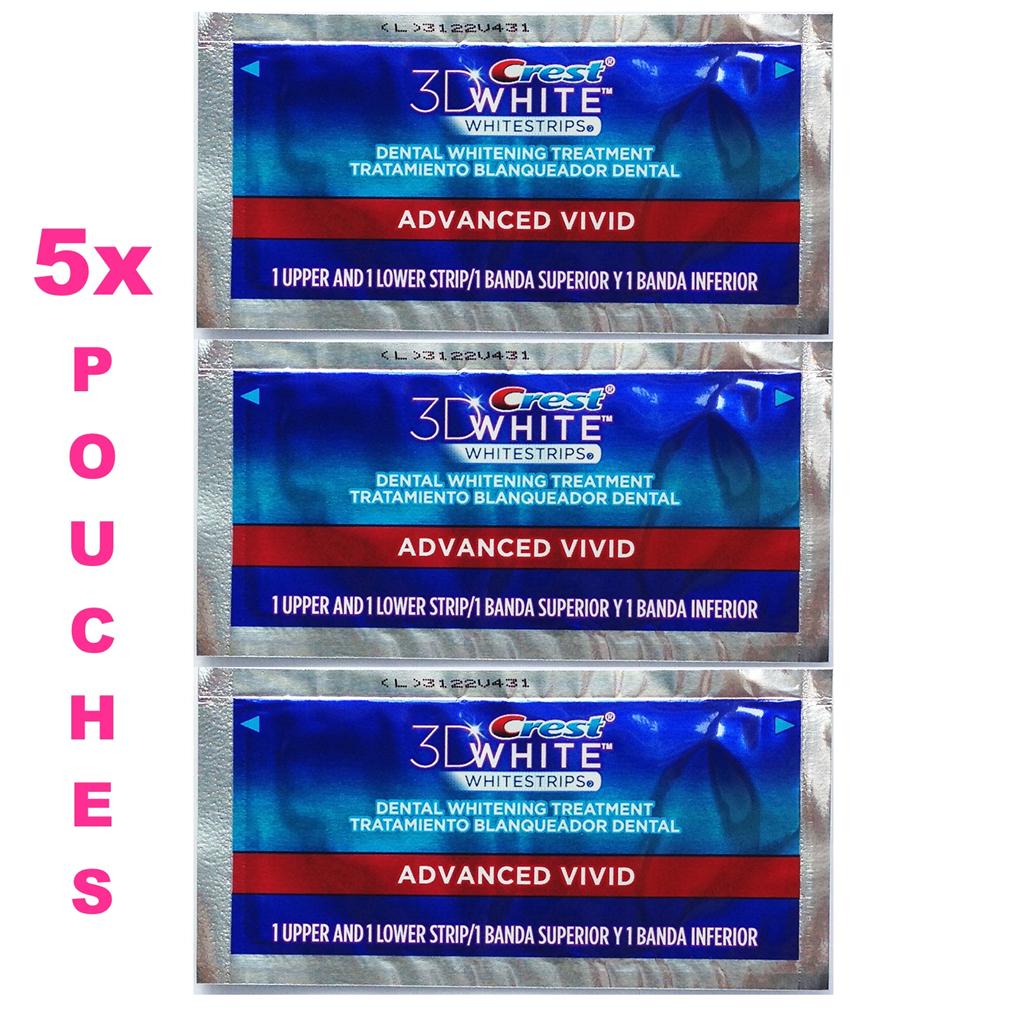 CREST 3D ADVANCED SEAL VIVID TEETH WHITENING STRIPS WHITE STRIPS 5,7,10,14,20 - Picture 2 of 6