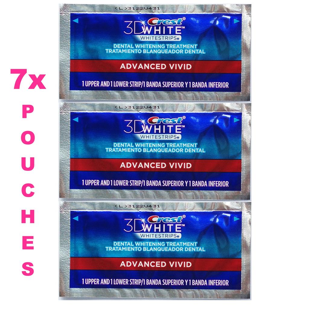 CREST 3D ADVANCED SEAL VIVID TEETH WHITENING STRIPS WHITE STRIPS 5,7,10,14,20 - Picture 3 of 6