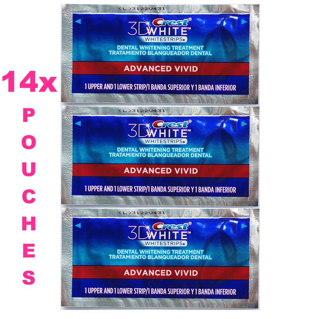 CREST 3D ADVANCED SEAL VIVID TEETH WHITENING STRIPS WHITE STRIPS 5,7,10,14,20 - Picture 5 of 6