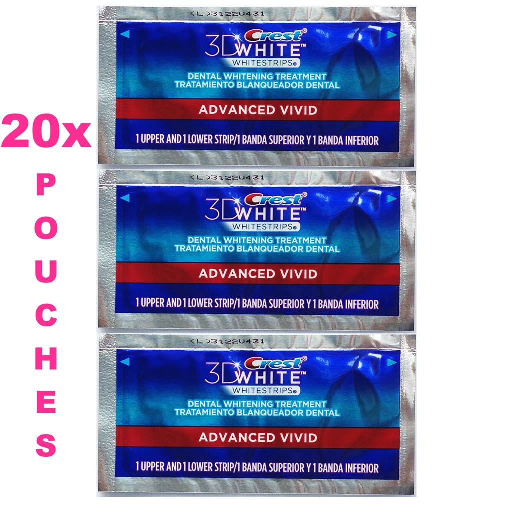 CREST 3D ADVANCED SEAL VIVID TEETH WHITENING STRIPS WHITE STRIPS 5,7,10,14,20 - Picture 6 of 6