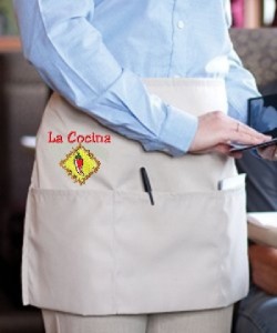 Waist Apron Custom Embroidered with Text & Design