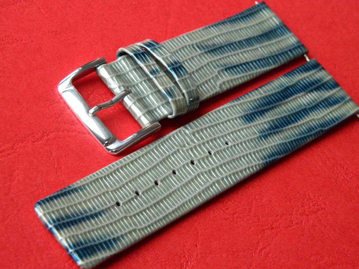 Genuine Calf Leather Croco Pattern Lacquered Watch Strap Antiallergic