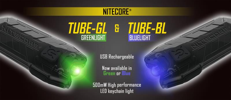 NITECORE TUBE GL Green LED USB Rechargeable Keychain Flashlight