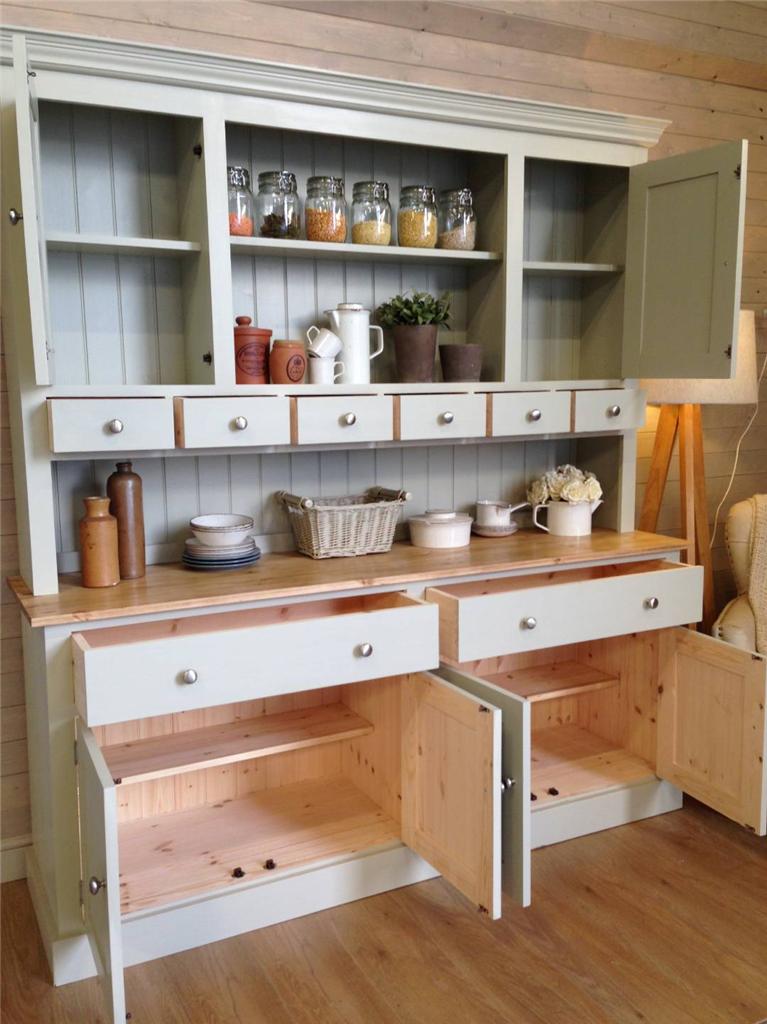 New Huge Solid Pine Welsh Dresser Kitchen Unit Shabby Chic Painted