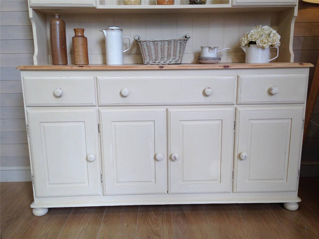 Big Ducal Solid Pine Shabby Chic Painted Welsh Dresser Kitchen Furniture F&ball eBay