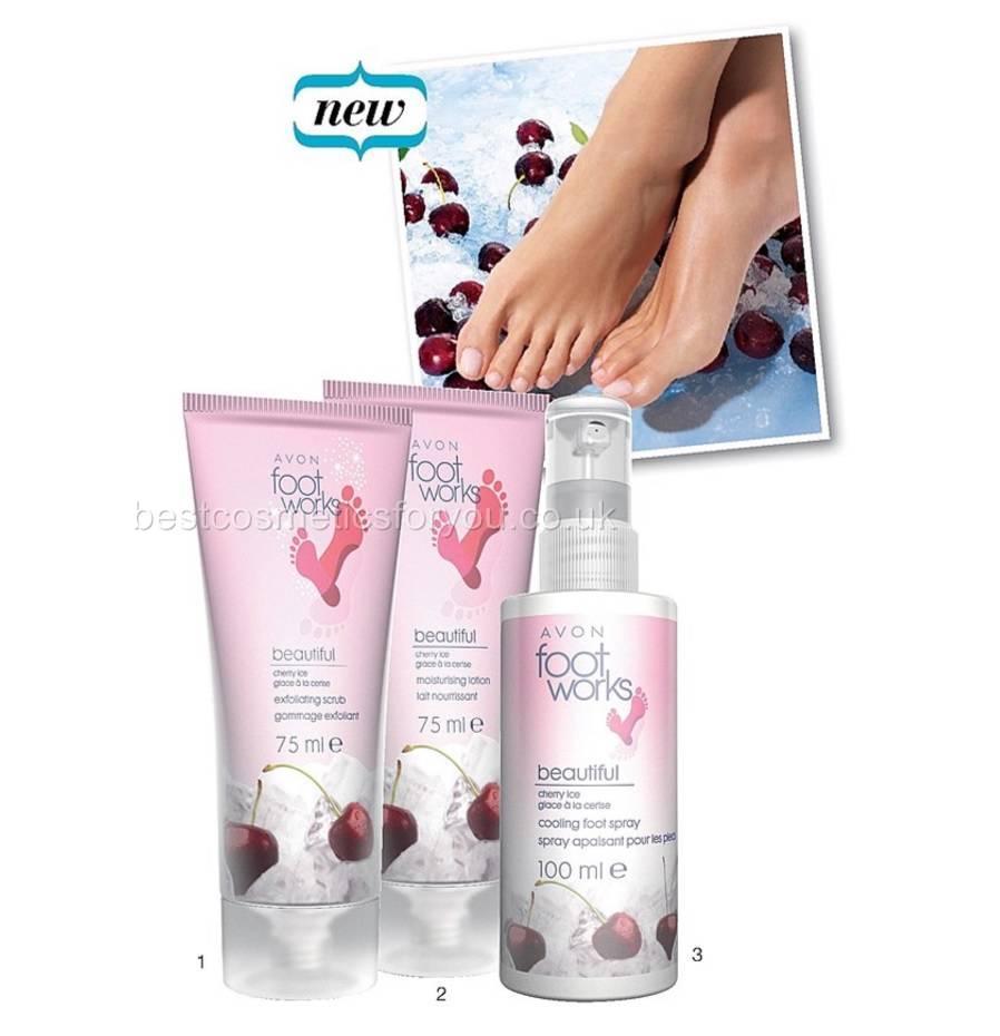 Avon Foot Works Cherry Ice Cooling Spray/ Exfoliating Scrub