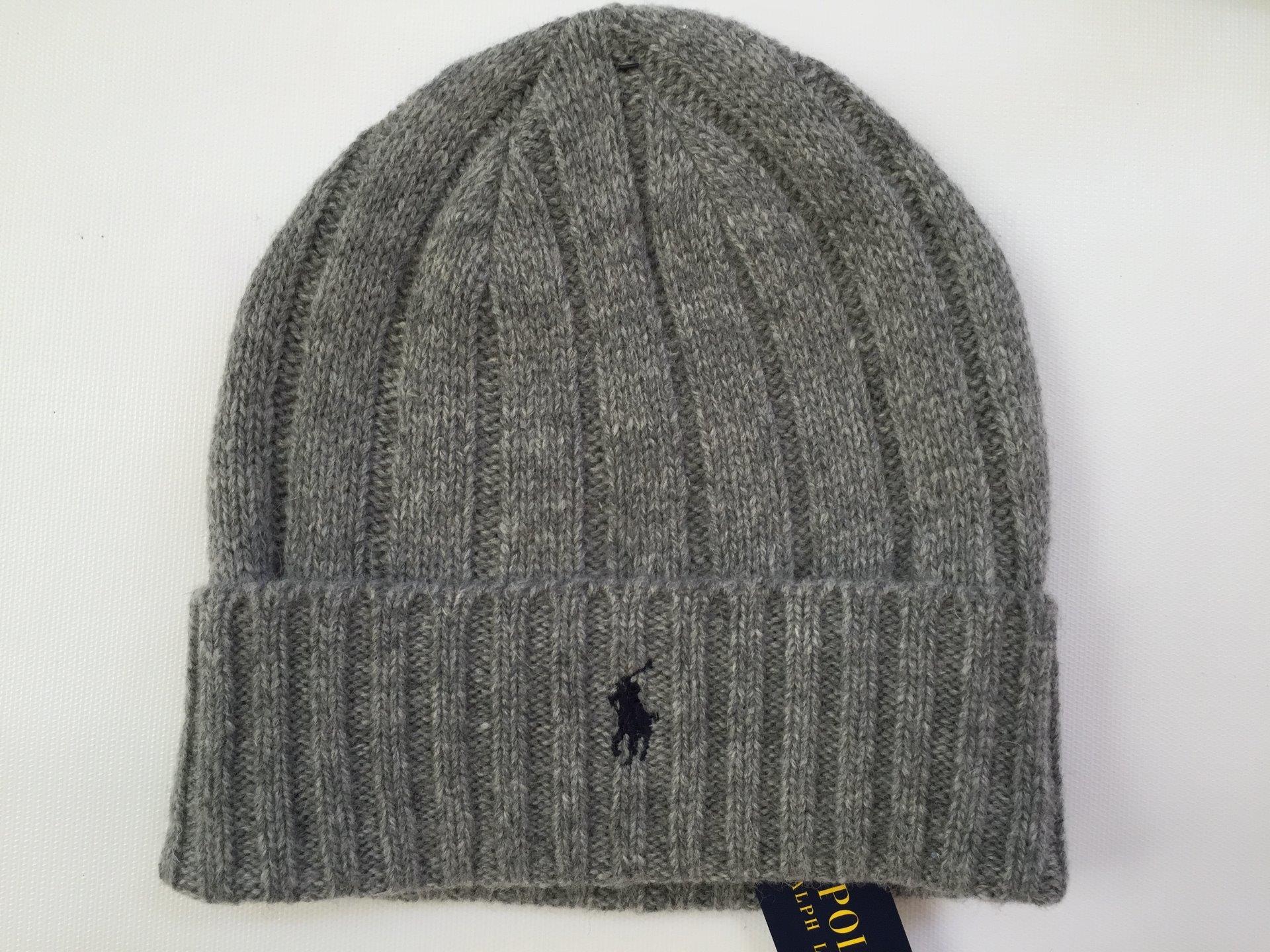 New Polo Ralph Lauren Men's Winter Ski Beanie Hat Wool Snow Cap Pony