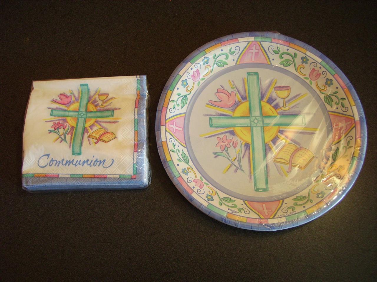 First Communion Confirmation Easter party supplies plates or napkins