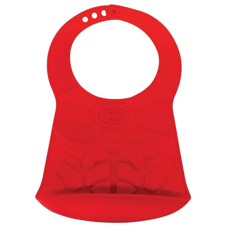 Superbaby Bib Baby Boy Girl Fun Superhero Food No Mess Cute Silicone Blue Red - Picture 3 of 3