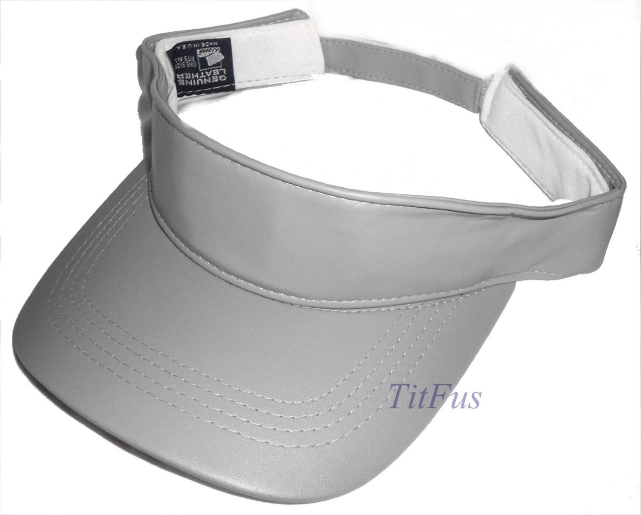 100 Leather sun visor cap hat unisex 1 Size fit all Made in USA