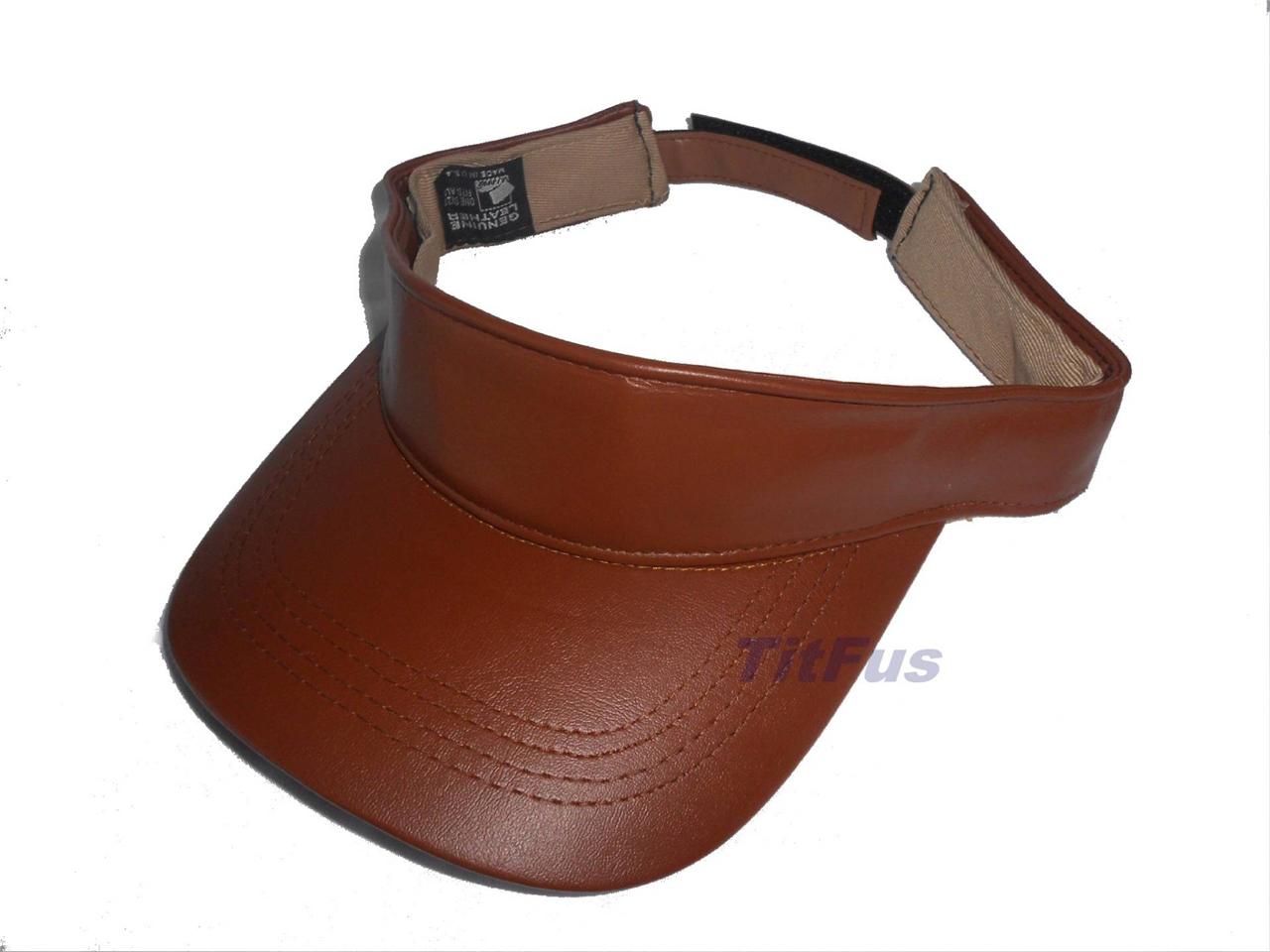 100 Leather sun visor cap hat unisex 1 Size fit all Made in USA