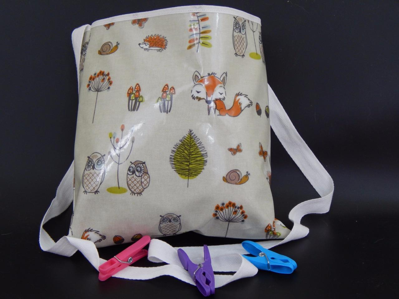 Peg Bag Over the Shoulder Hands Free PVC Oilcloth 30d 4 eBay