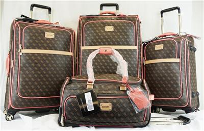 guess logo luggage
