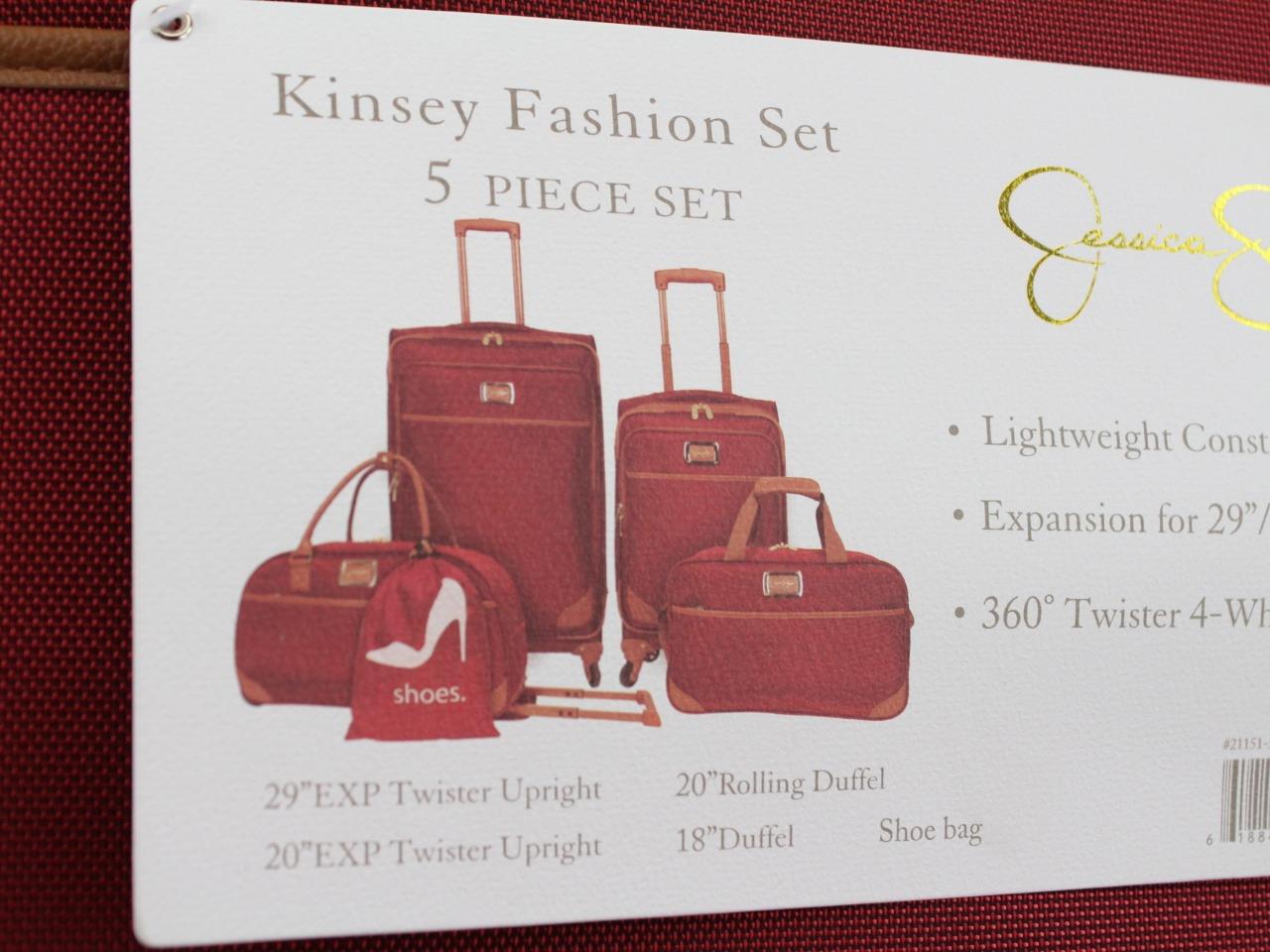 JESSICA SIMPSON KINSEY 5 Pc. Spinner Luggage Set Burgundy 214.79