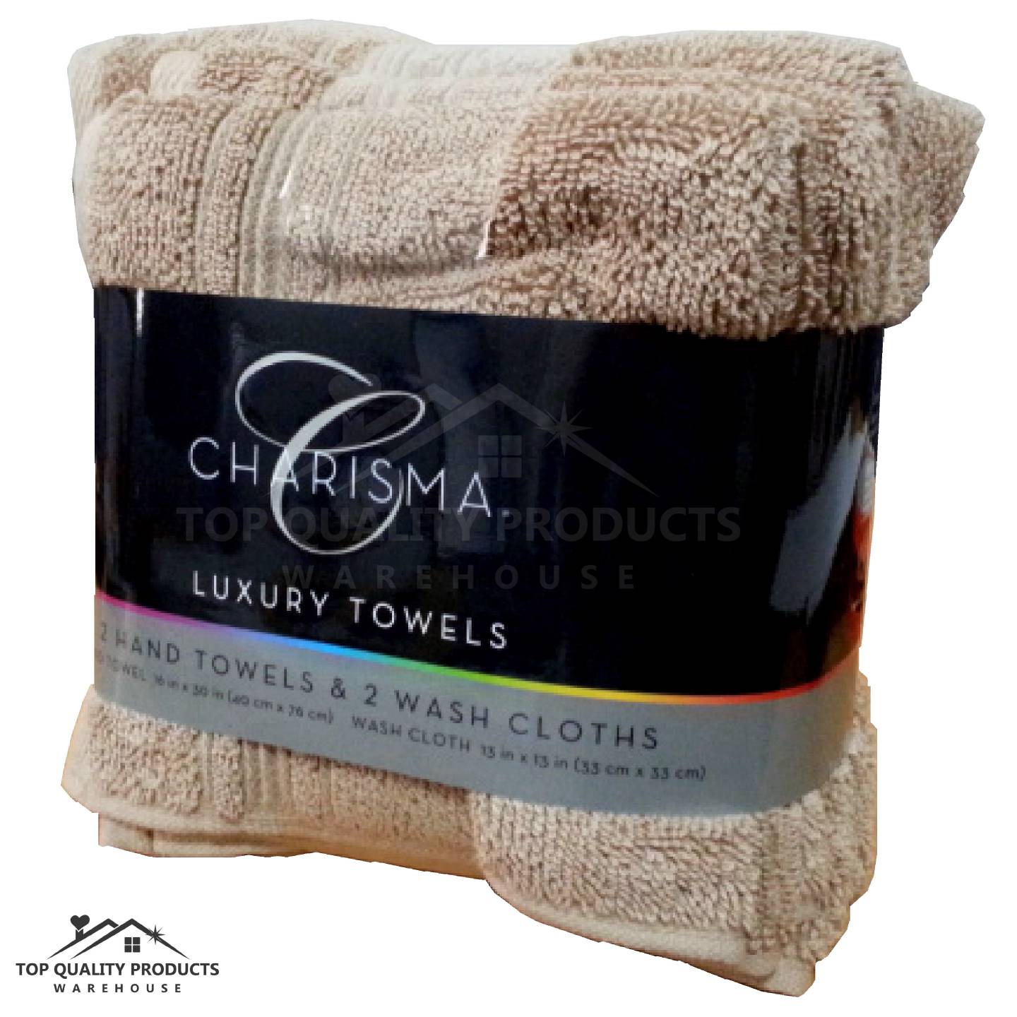 4 Pcs Charisma 100 Cotton Bath Towel Set 2 Face Washer 2 Hand Towels