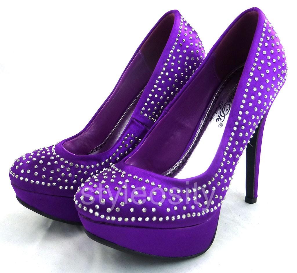 purple spike heels