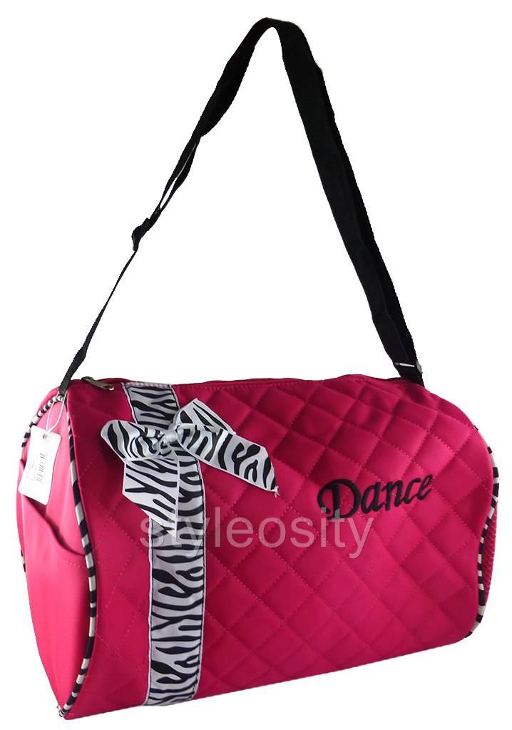DANCE BAG ROLL DUFFEL Handbag Shoulder Strap Travel Purse NEW ZEBRA