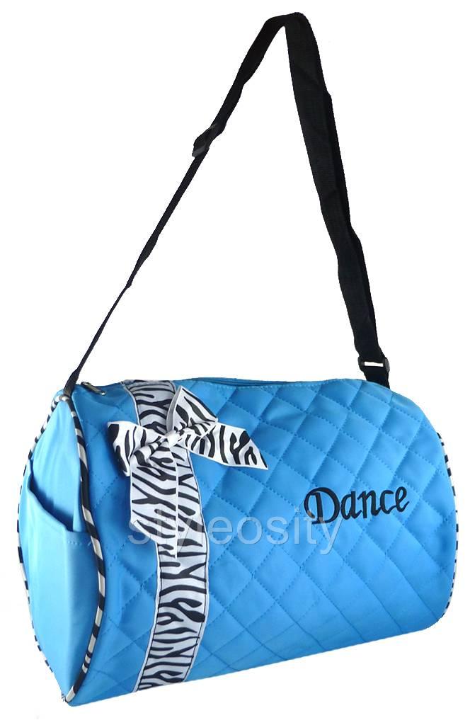 DANCE BAG ROLL DUFFEL Handbag Shoulder Strap Travel Purse NEW ZEBRA