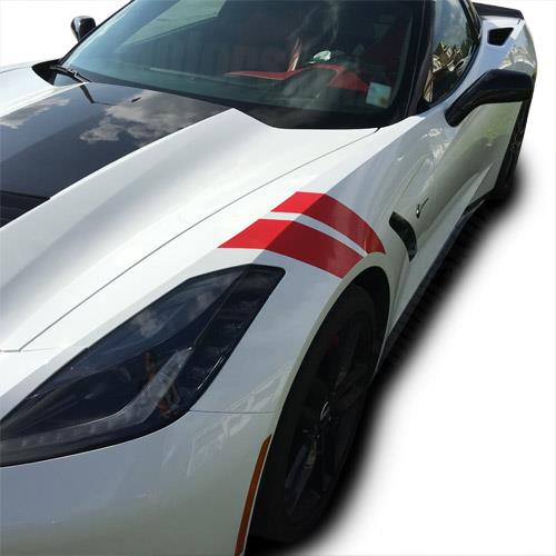 2014 2015 2016 2017 Chevy Corvette C7 Fender Racing Hash Stripes Decal
