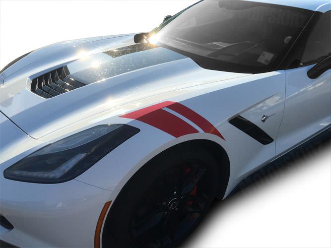 2014 2015 2016 2017 Chevy Corvette C7 Fender Racing Hash Stripes Decal