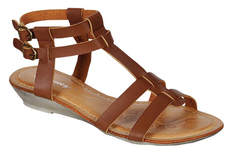 caged low heel sandals