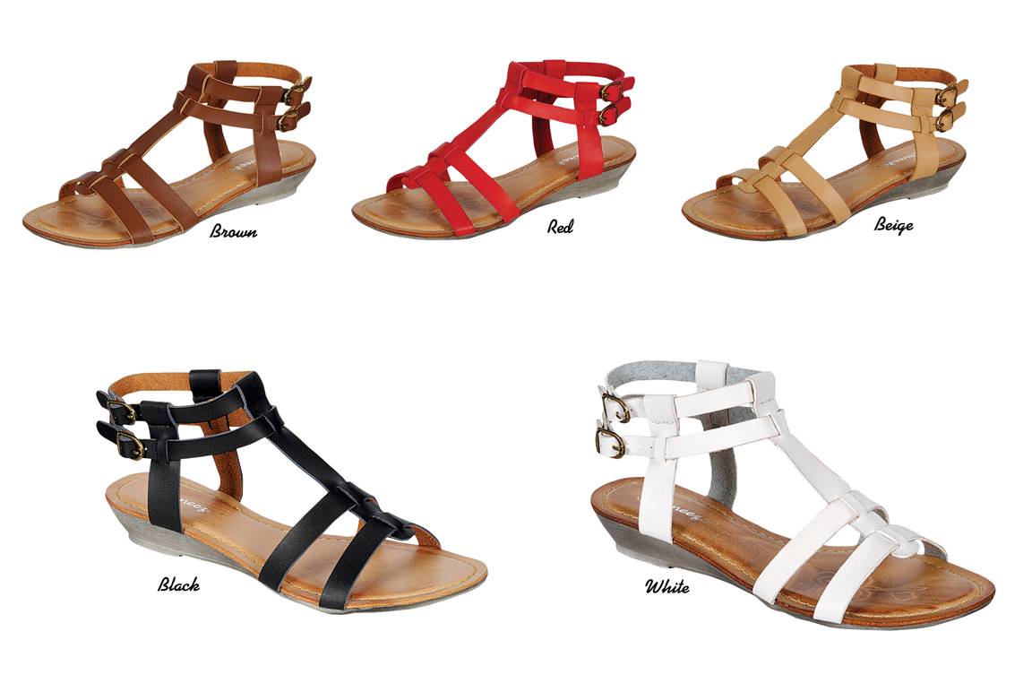caged low heels
