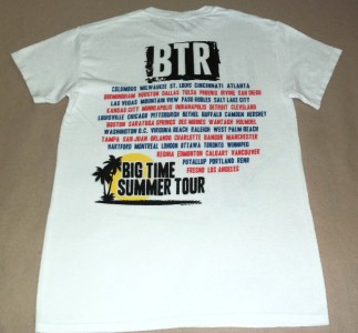 big time rush tour shirt 2012