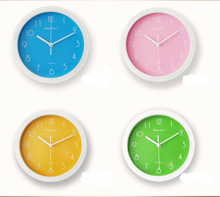 "Arclight" Plastic Silent 10'' 12 Hour Wall Clock Bedroom Modern