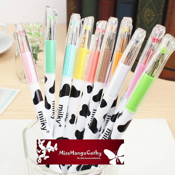 "Milky Cow" Pack of 12 Rollerball Pens Multi Colors Gel Ball Pen Study Cute Pens eBay